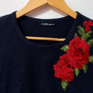 Zara Basics Navy Blue Top For Women