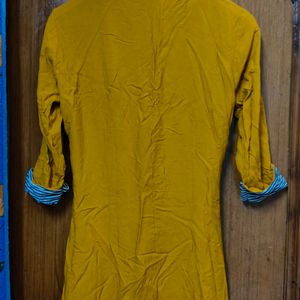 Mustard Colour Straight Fit Kurti