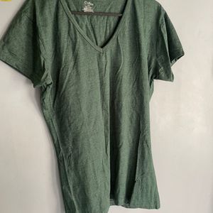 Green V Neck T Shirt