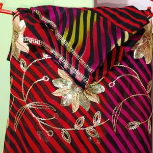 Ready To Wear Multicolour Stripped Saree