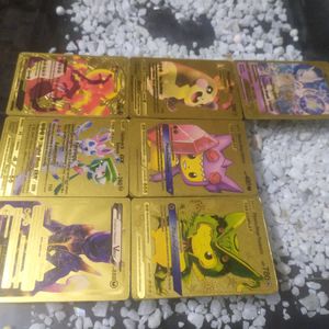 Pack Of 7 Golden Pokemon Cards At Low Price