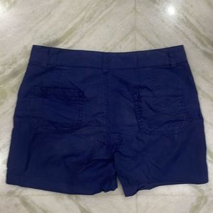 Pantaloons Blue Cotton Shorts