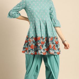 Cotton Kurti With Dhoti Pent For Women