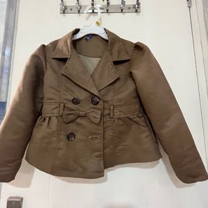 YK Suede Jacket 4-5yrs In Olive /khakhi Color