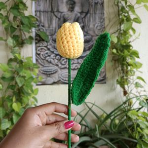 Crochet Handmade Yellow Tulip Flower 💛