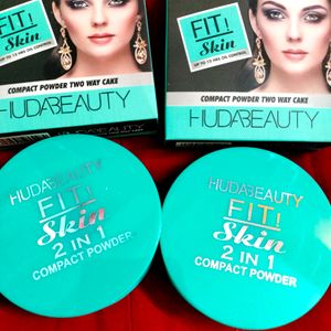 Brand New 2pieces Set Of Huda Beauty 2in1 Compact