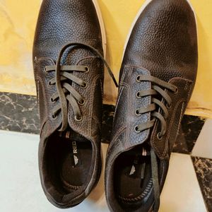 Red Tape Semi Formal Coffee Brown Leather Shoes