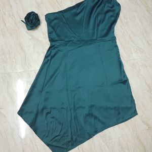 One Shoulder Satin Dress