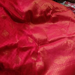 Red Semi Silk Soft Kanjivaram Saree.