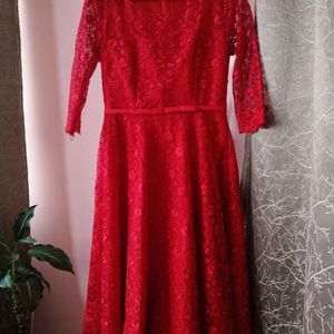 Elegant Red Lace Dress