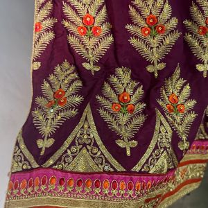 Purple Suit With Palazzo And Dupatta