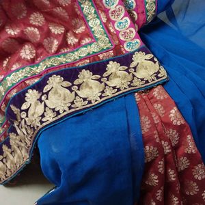 Cotton Silk Saree With Bracade Touch