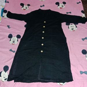 Black Kurta Set And Net Dupatta