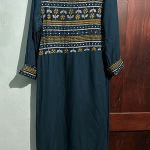 Navy Blue Brand Kurta