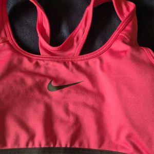 PINK NIKE SPORTS BRA