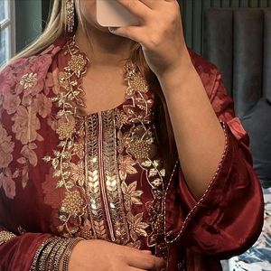 New Original Pakistani Poshaq Dresses Hand Zari Wo