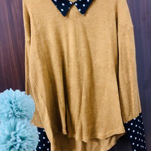 SHEIN Long Sleeves Collar Neck Top