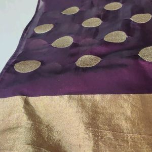 Cotton Silk Saree With Stitched Blouse