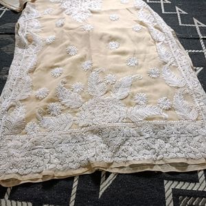 Nude Intricate Work Chikankari Kurta