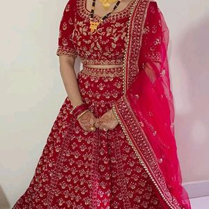 Bridal Lengha Red Colour