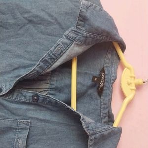 Denim karta with collar