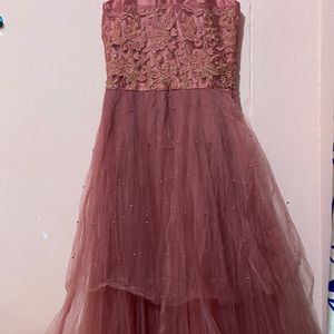 Pink Wedding Or Festive Gown With Cups