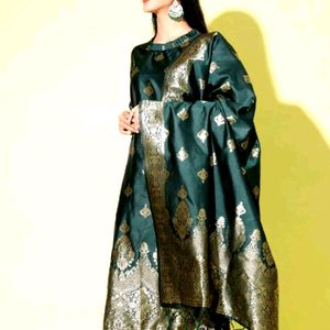 Banarasi Soft Silk Salwar Suit Set With Dupatta