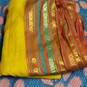 Yellow Saree With Beautiful Border