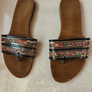 Tan Brown Printed Flats (Women)