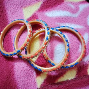 Beautiful Blue Orange Bangles