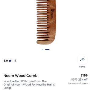 St. Botanica Brand Wooden Neem Comb