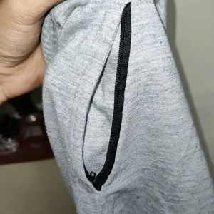 Mens Grey Joggers With Zip Up Pockets