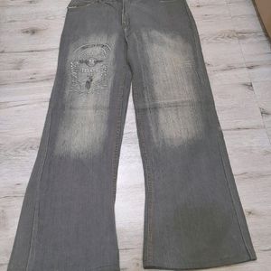 ‼️Sold‼️Korean Vintage Grey Bootcut Jeans 👖