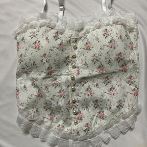 Floral Padded Crop Top