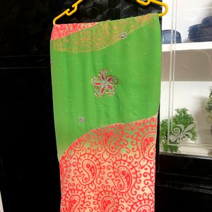 Saree With H Stone Work