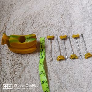 Artificial Fruit Shaped Mini Forks (Banana)