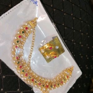 Multi Colour Gold Necklace