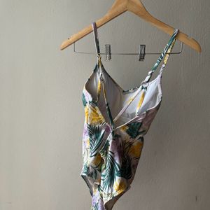 Floral Print Swimsuit  with Back Detailing