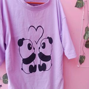 Purple ( Casual Wear) Cute Panda Printer T Shirts