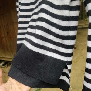 Striped Turtle Neck Top Sweater