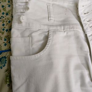 High Waisted White Denim