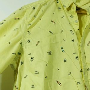 Yellow Designer Cotton Shirt