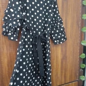 Black And White Dotted Maxi Dress