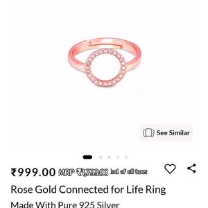 GIVA 925 Silver Rose Gold Circle Of Life Ring