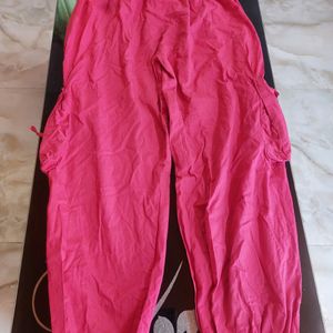 Pink Cotton Pant For Women