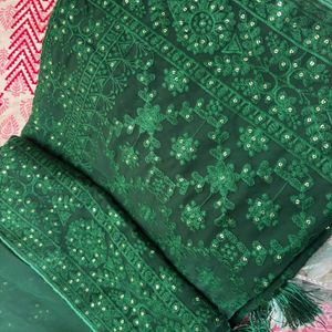 Georgette Cha ilan Kari Saree