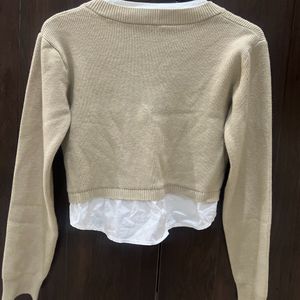 Korean Crop Trendy Sweater🤎