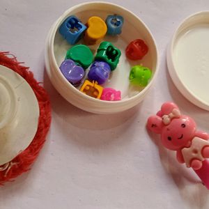 Powder Puff,Beads, Container, Butterfly Clip,Stone