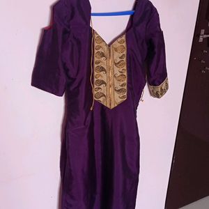 Stitched Straight Kurti With 3/4th Sleeves