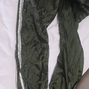 Satin Bottle Green Jogger